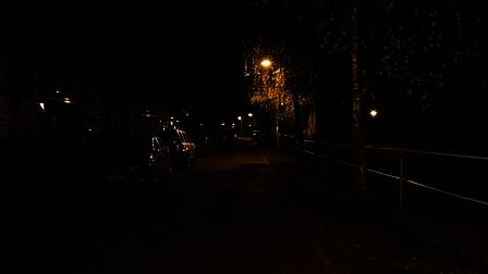 Ericaweg in Stroe. Lantaarnpaal staat in de boom en geeft niet voldoende licht meer op de weg